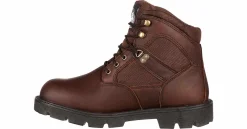 Safety Toe Boots|Slip Resistant|GEORGIA BOOTS Homeland 6-Inch Men's Steel Toe Work Boot Brown