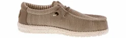Canvas Shoes|Comfort Shoes|HEYDUDE Wally Classic Men’s Wide-Width Casual Shoe Beige