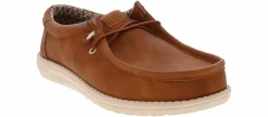 Comfort Shoes|HEYDUDE Wally Classic Men’s Casual Shoe Brown