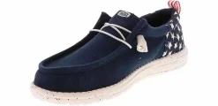Canvas Shoes|Comfort Shoes|HEYDUDE Wally Funk Americana Stars Men's Casual Shoe Blue
