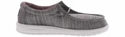 Casual|HEYDUDE Wally Linen Stone Youth Boys' (11-6) Casual Shoe Grey