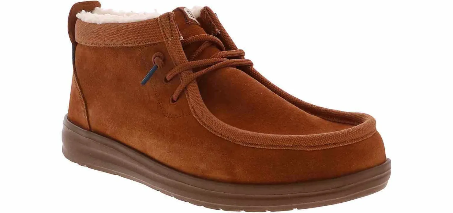Short Boots|HEYDUDE Wally Mid GripR Warmth Men’s Bootie Brown