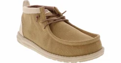 Canvas Shoes|Comfort Shoes|HEYDUDE Wally Mid Salt N Stone Men’s Casual Shoe Beige