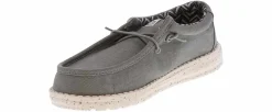 Casual|HEYDUDE Wally Stretch Canvas Youth Boys’ (11-6) Casual Shoe Grey
