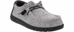 Canvas Shoes|Comfort Shoes|HEYDUDE Wally Stretch Dark Web Men’s Casual Shoe Grey