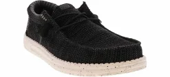 Canvas Shoes|Comfort Shoes|HEYDUDE Wally Stretch Mesh Men’s Casual Shoe Black