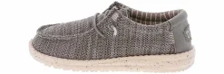 Casual|HEYDUDE Wally Stretch Mesh Youth Boys’ (11-7) Casual Shoe Grey