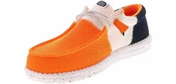 Canvas Shoes|Comfort Shoes|HEYDUDE Wally Tri Varsity Mesh Men's Casual Shoe Orange