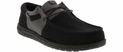 Canvas Shoes|Comfort Shoes|HEYDUDE Wally Tri Varsity Mesh Men's Casual Shoe Black