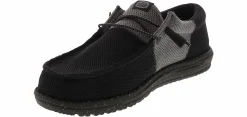 Canvas Shoes|Comfort Shoes|HEYDUDE Wally Tri Varsity Mesh Men's Casual Shoe Black