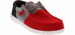 Canvas Shoes|Comfort Shoes|HEYDUDE Wally Tri Varsity Mesh Men’s Casual Shoe Red