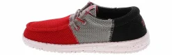 Casual|HEYDUDE Wally Tri Varsity Mesh Youth Boys’ (11-3) Casual Shoe Red