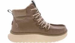 Comfort Shoes|Slip-On|HEYDUDE Wendy Apres Coated Twill Women’s Mid Top Fashion Boot Beige