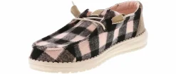 Flat|Comfort Shoes|HEYDUDE Wendy Buffalo Plaid Women’s Casual Shoe Pink
