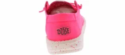 Casual|HEYDUDE Wendy Canvas Youth (11-4) Casual Shoe Pink