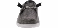Canvas Shoes|Flat|HEYDUDE Wendy Chambray Woven Onyx Women’s Casual Shoe Black