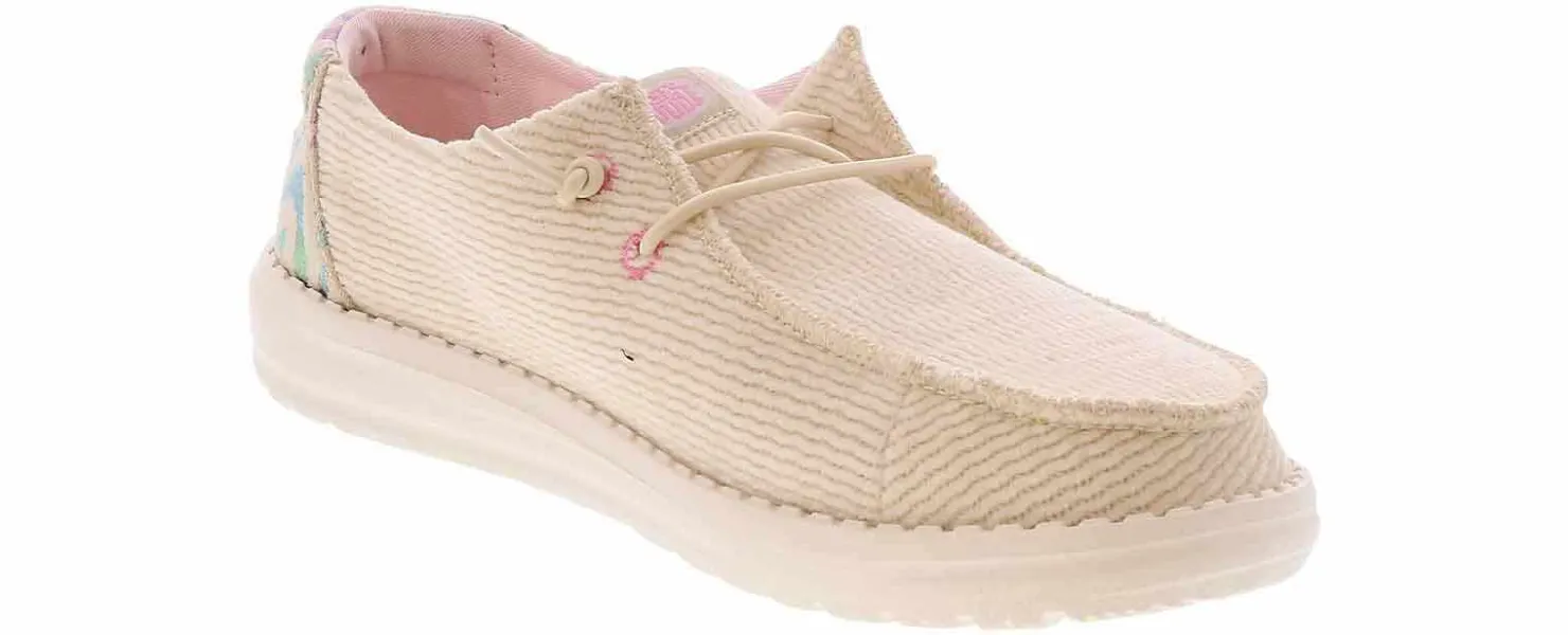 Flat|Comfort Shoes|HEYDUDE Wendy Cord Leo Women’s Casual Shoe White