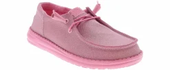 Flat|Comfort Shoes|HEYDUDE Wendy Funk Metallic Sparkle Women's Casual Shoe Pink