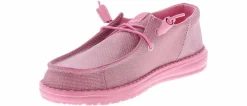 Flat|Comfort Shoes|HEYDUDE Wendy Funk Metallic Sparkle Women's Casual Shoe Pink