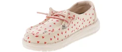Casual|HEYDUDE Wendy Hearts Youth Girls’ (11-3) Casual Shoe White