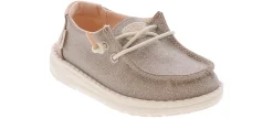 Casual|HEYDUDE Wendy Metallic Sparkle Girls’ (7-10) Casual Shoe Pink