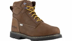 Safety Toe Boots|Slip Resistant|IRON AGE Ground Breaker Met Guard Men’s Steel Toe Boot Brown