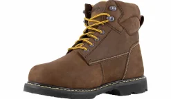 Safety Toe Boots|Slip Resistant|IRON AGE Ground Breaker Met Guard Men’s Steel Toe Boot Brown
