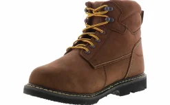 Safety Toe Boots|Slip Resistant|IRON AGE Ground Breaker Met Guard Men’s Steel Toe Boot Brown