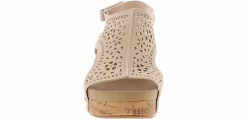 Comfort Sandals|Wedge & Platform Sandals|JELLYPOP Alasia Bone Women’s Wedge Sandal White