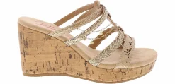 Comfort Sandals|Wedge & Platform Sandals|JELLYPOP Amelina Women's Wedge Sandal Gold