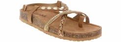 Comfort Sandals|Flat Sandals|JELLYPOP Antoni Women’s Footbed Sandal Beige