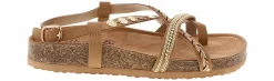 Comfort Sandals|Flat Sandals|JELLYPOP Antoni Women’s Footbed Sandal Beige