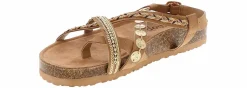 Comfort Sandals|Flat Sandals|JELLYPOP Antoni Women’s Footbed Sandal Beige