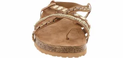Comfort Sandals|Flat Sandals|JELLYPOP Antoni Women’s Footbed Sandal Beige