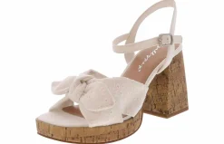 Heeled Sandals|JELLYPOP Bellini Crochet Band Women's Platform Heel White