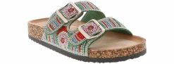 Comfort Sandals|Flat Sandals|JELLYPOP Eevi Bedazzle Women's Fashion Sandal Multicolor