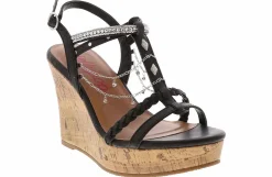 Comfort Sandals|Wedge & Platform Sandals|JELLYPOP Elenor Women’s Fashion Wedge Sandal Black