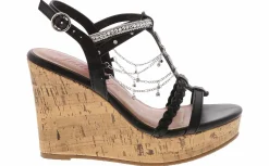 Comfort Sandals|Wedge & Platform Sandals|JELLYPOP Elenor Women’s Fashion Wedge Sandal Black