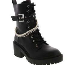 Short Boots & Booties|Wedge & Heeled Boots|JELLYPOP Quinn Women’s Fashion Boot Black