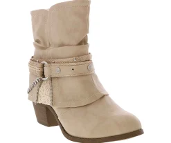 Short Boots & Booties|Wedge & Heeled Boots|JELLYPOP Rhory Bone Women’s Fashion Boot White