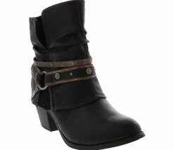 Wide-Width Boots|Short Boots & Booties|JELLYPOP Rhory Women’s Fashion Boot Black