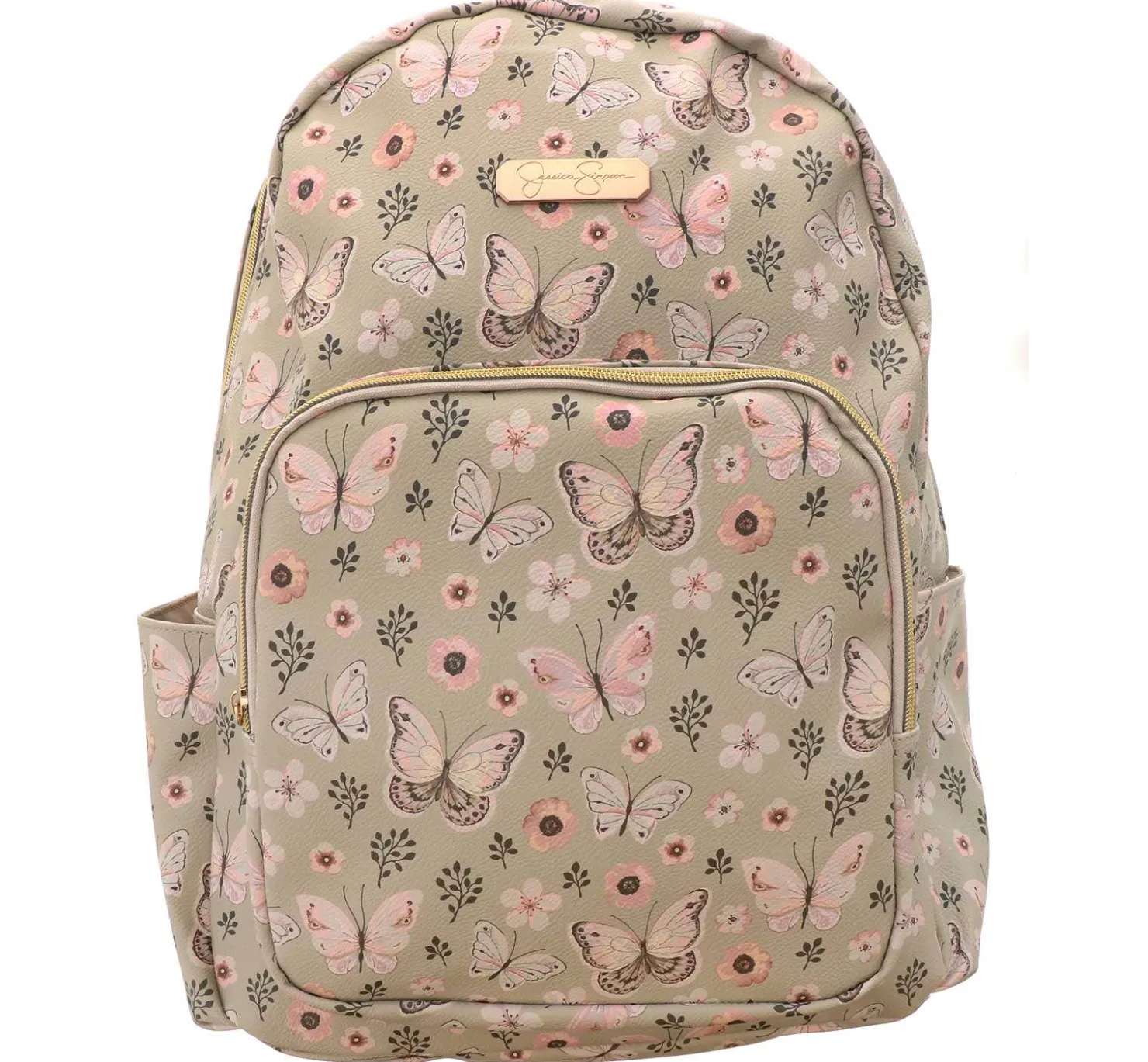 Bags|JESSICA SIMPSON Tan Butterfly Floral Backpack Beige