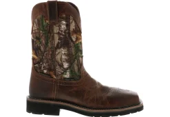 Safety Toe Boots|JUSTIN BOOTS Rugged Men's Composite Toe Work Boot Brown