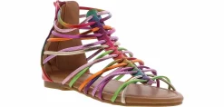 Sandals|KENSIE GIRL Rainbow Gladiator Youth Girls’ (11-4) Sandal Multicolor