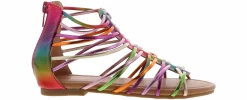 Sandals|KENSIE GIRL Rainbow Gladiator Youth Girls’ (11-4) Sandal Multicolor
