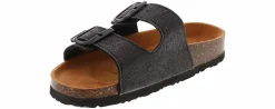 Sandals|KENSIE GIRL Shine Youth Girls’ (11-5) Footbed Sandal Black