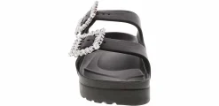 Comfort Sandals|Flat Sandals|MIA Kiana 2 Band Big Buckle Women's Fashion Sandal Black