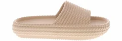 Comfort Sandals|Flat Sandals|MIA Luvly Braided Women's Comfort Slide Beige