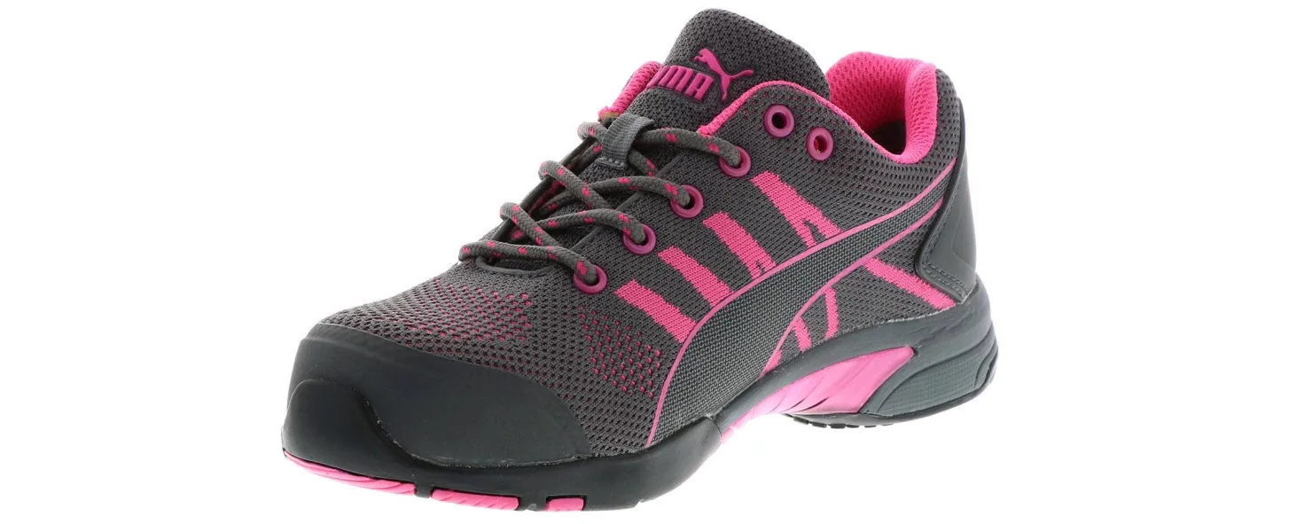 Safety Toe Athletics|Electro Static Dissipative (Esd)|PUMA Celerity Knit Low Women's Steel Toe Work Shoe Grey