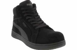 Safety Toe Athletics|Slip Resistant|PUMA Iconic Mid Men’s Composite Toe Work Shoe Black